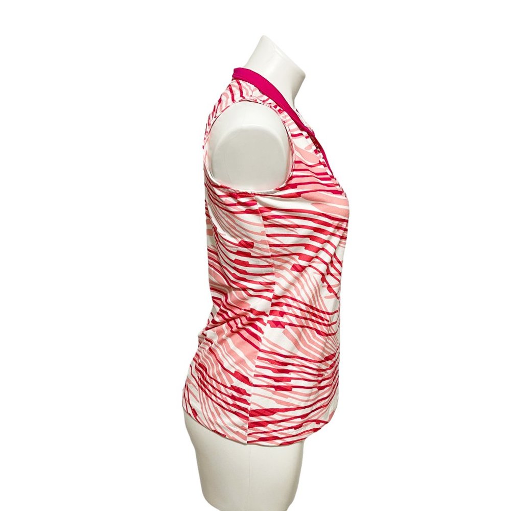 Tail Small White Abstract Striped Sleeveless Golf Tennis Polo - Picture 3 of 7
